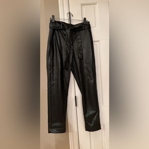 LOFT leather pants with tie